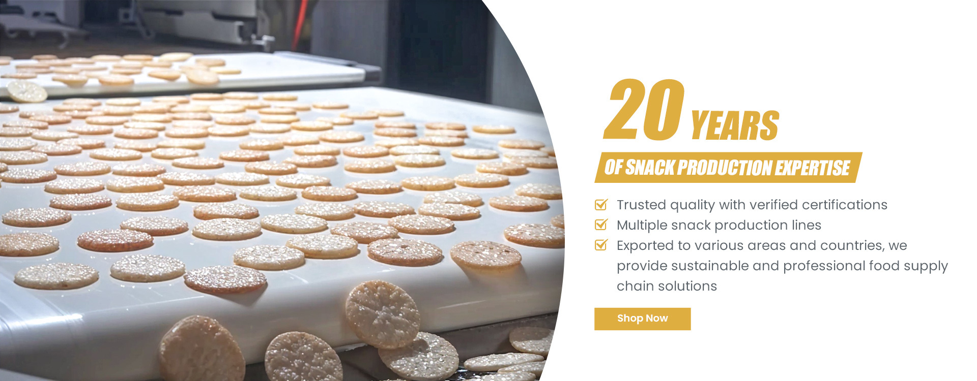 Qualité Casse-croûte de biscuit de riz usine