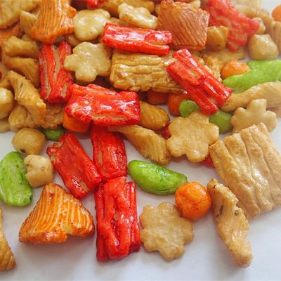 Wholesome Rectangular Japanese Rice Crackers: Rich in Flavor, Low in Fat
