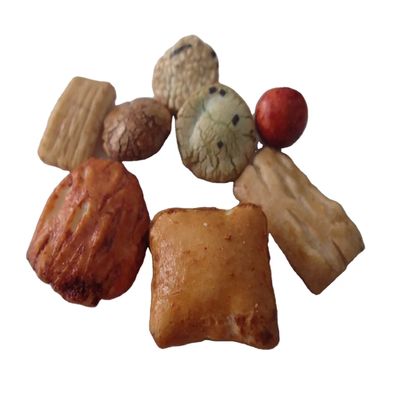 Sodium Rich Japanese Rice Crackers with Protein Crunchy Texture and Corn Starch Flavor