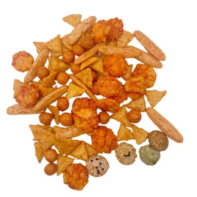 Gourmet Mixed Rice Crackers - 200g Pack with Five Flavors and Peanuts, Crunchy and All Natural