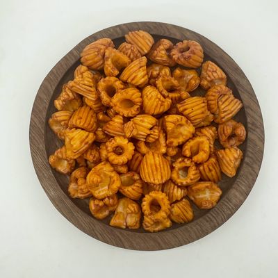 Bold Crispy Rice Crackers Spicy Flavor Textured Design Snack Ready