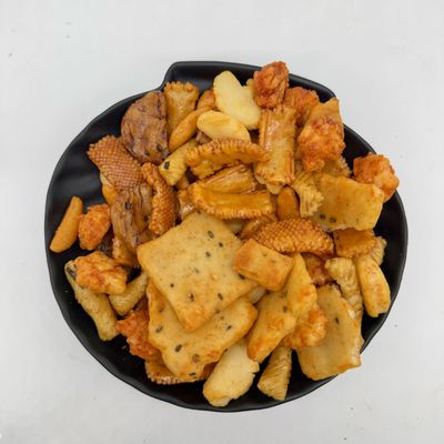 Puffed Rice Crackers In Salty Flavor Light Crunchy And Family-Friendly Snack