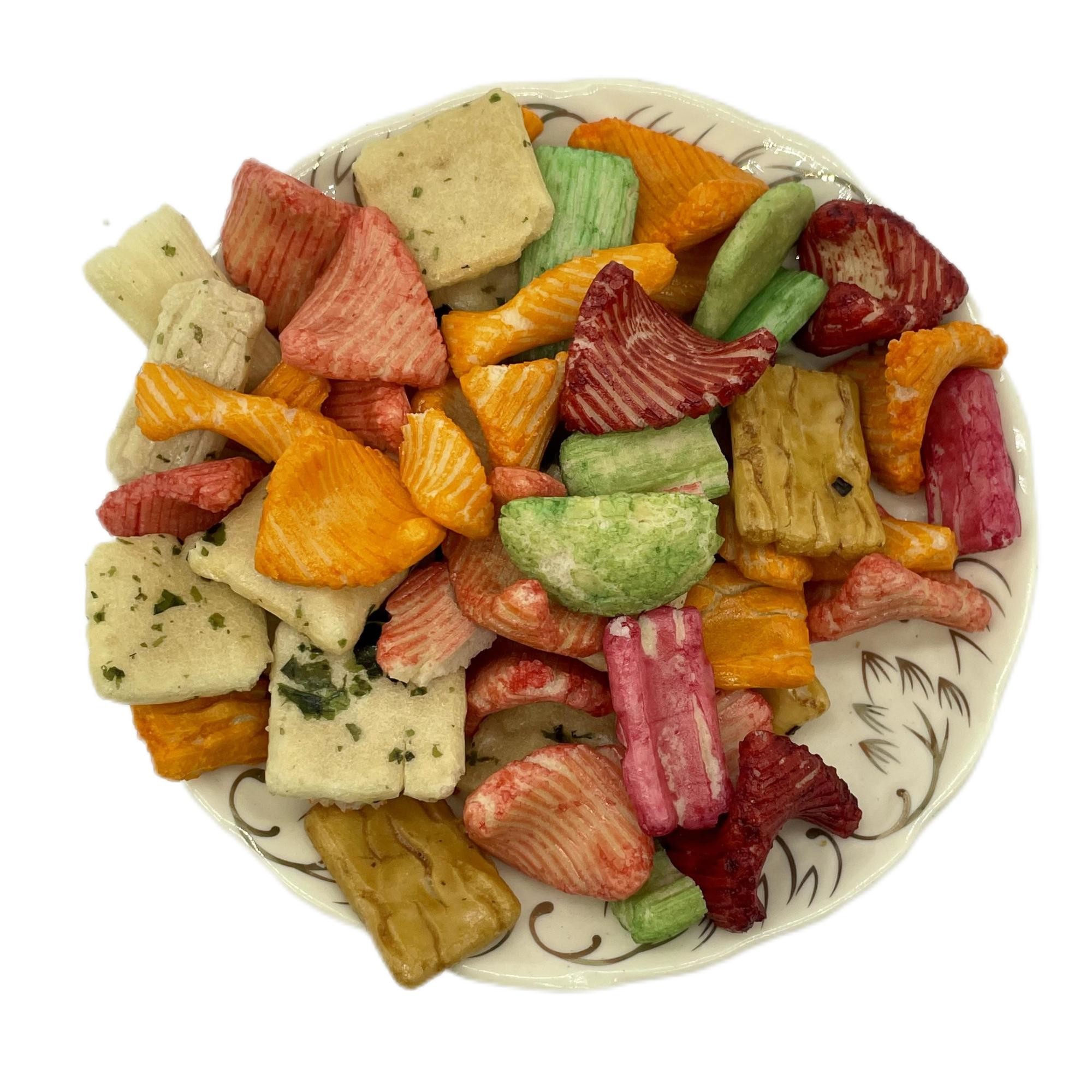Baked Fried Rice Crackers 7.5KG Bulk Pack Salty Crunchy Mulitiple Shape ...