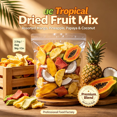 Prezzo buono Miscela esotica di frutta secca tropicale senza zucchero aggiunto e quattro frutti di alta qualità dai colori naturali vivaci in linea