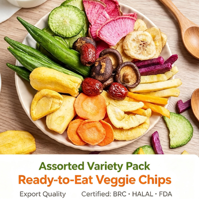 Good price Vacuum Fried Mixed Vegetable Crisps with Five Vegetable Varieties and Under 3% Oil Content online